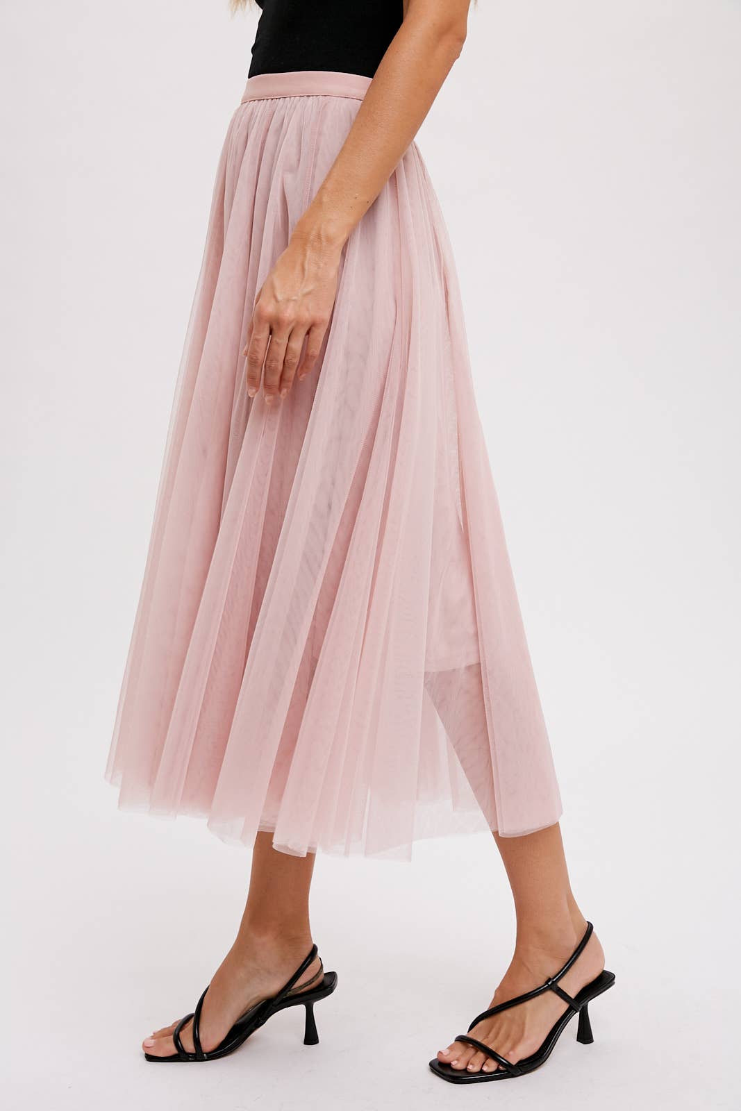 Bluivy - TULLE MIDI SKIRT: DUSTY PINK / L