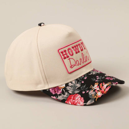 HOWDY DARLIN' EMBROIDERY PATCH FLORAK TWO-TONE HAT
