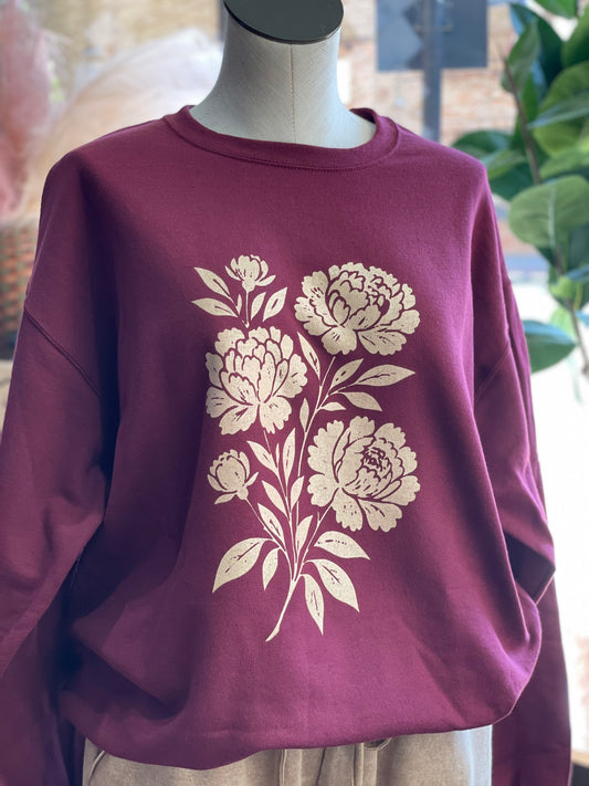 VINTAGE FLORAL CREW