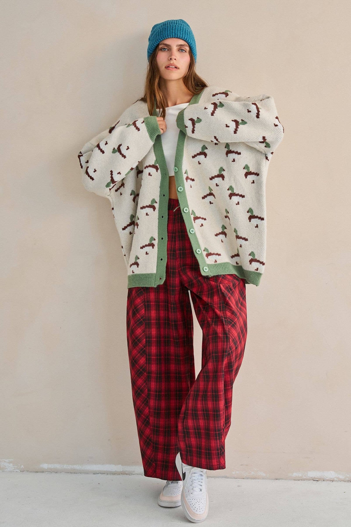 PLAYFUL DUCK KNIT CARDIGAN