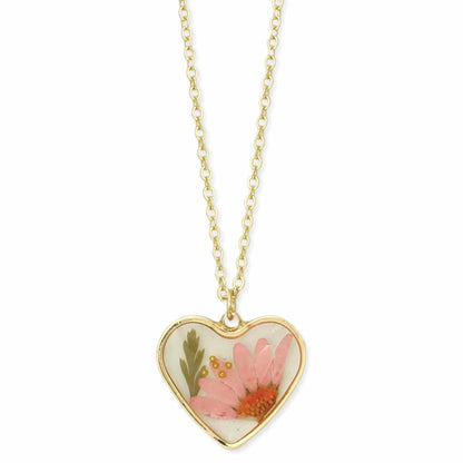 COTTAGE FLORAL HEART FLOWER NECKLACE