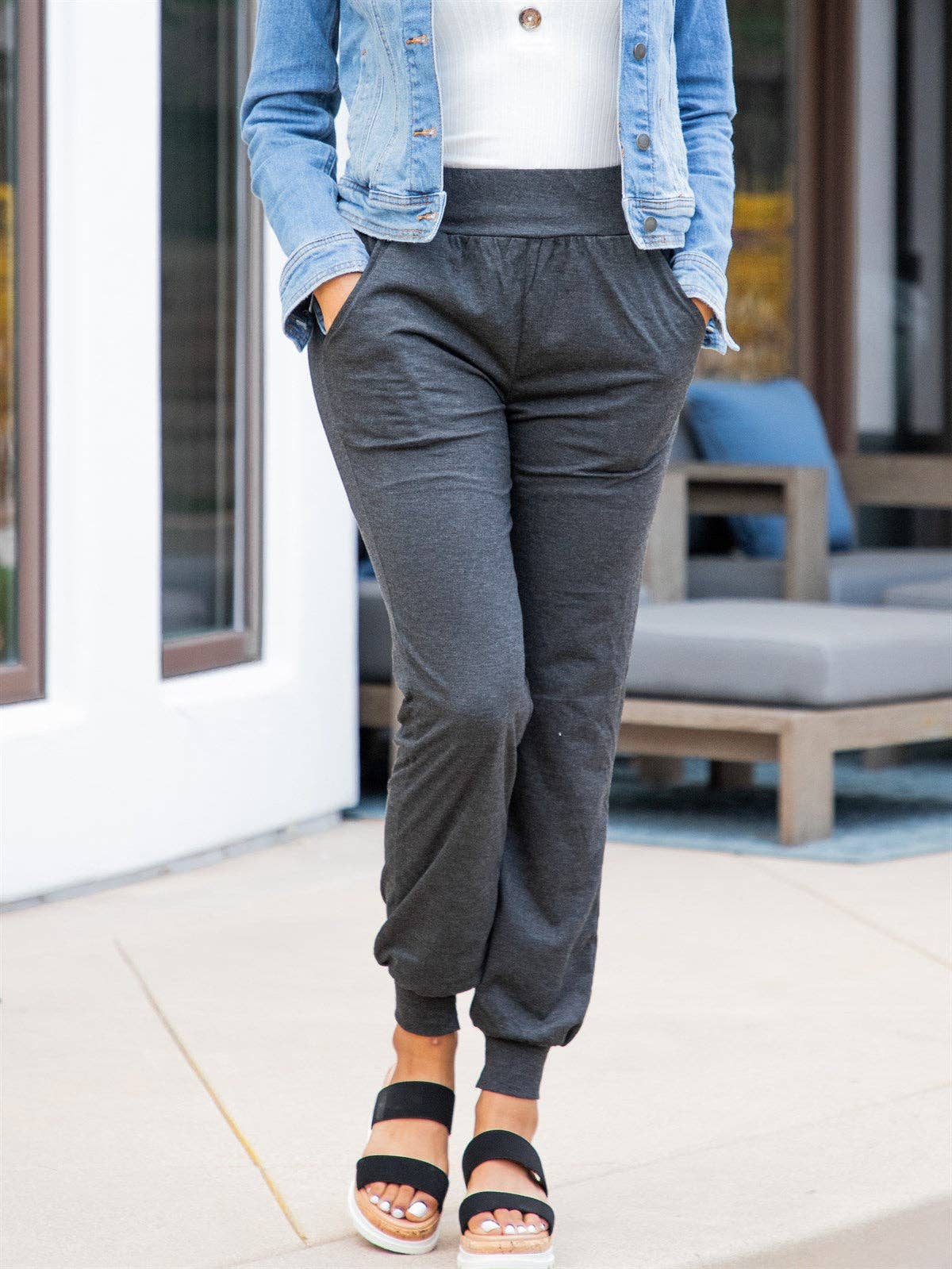 Cuffed Jogger Pocket Maeve Pants: Black