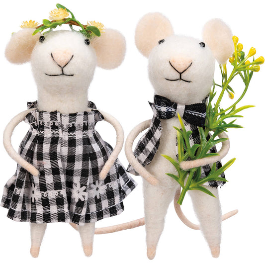 SAM AND SUE MICE CRITTER ORNAMENT SET