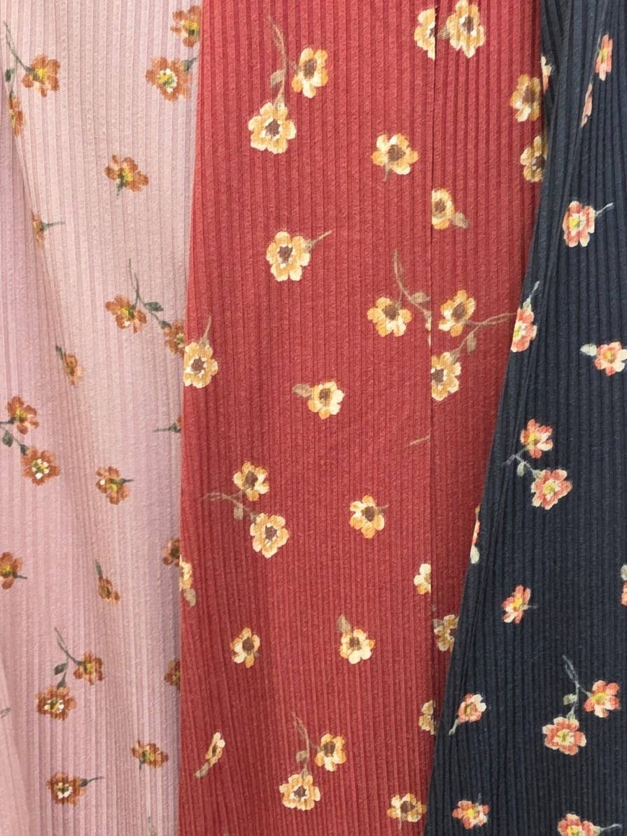 JADE BY JANE - FLORAL MIDI DRESS: RUST / M