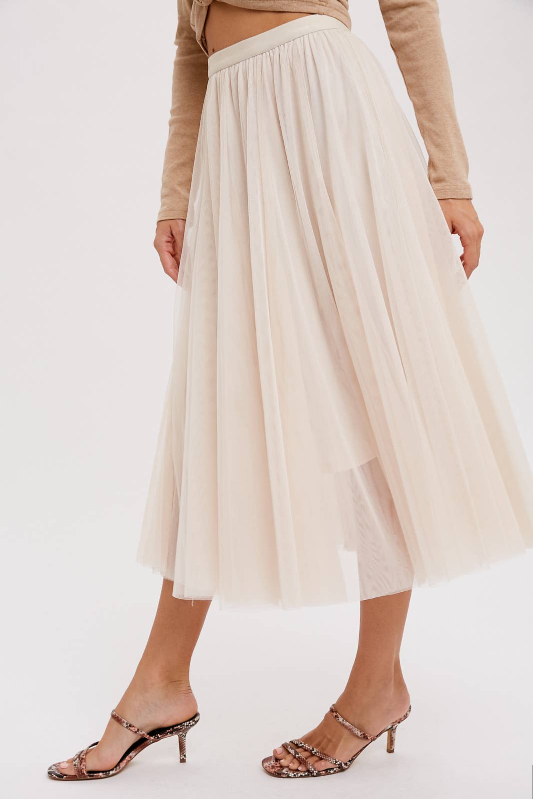 Bluivy - TULLE MIDI SKIRT: DUSTY PINK / M