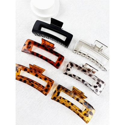 Love and Repeat - Leopard Mixed Pattern Rectangle Cut out Hair Claw: MIX COLOR / ONE(12)