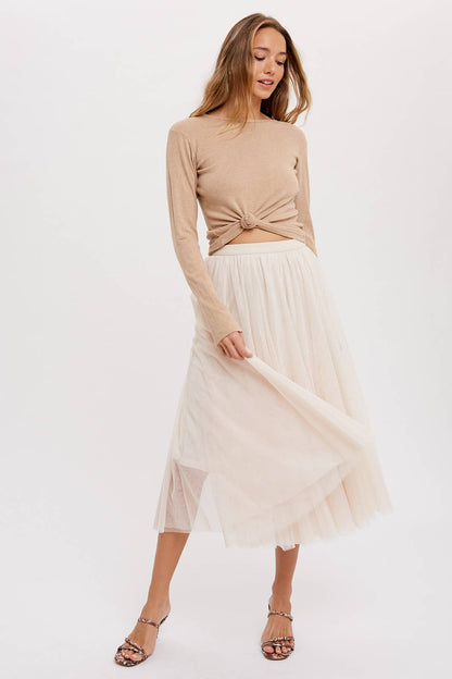 Bluivy - TULLE MIDI SKIRT: DUSTY PINK / M