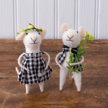 SAM AND SUE MICE CRITTER ORNAMENT SET