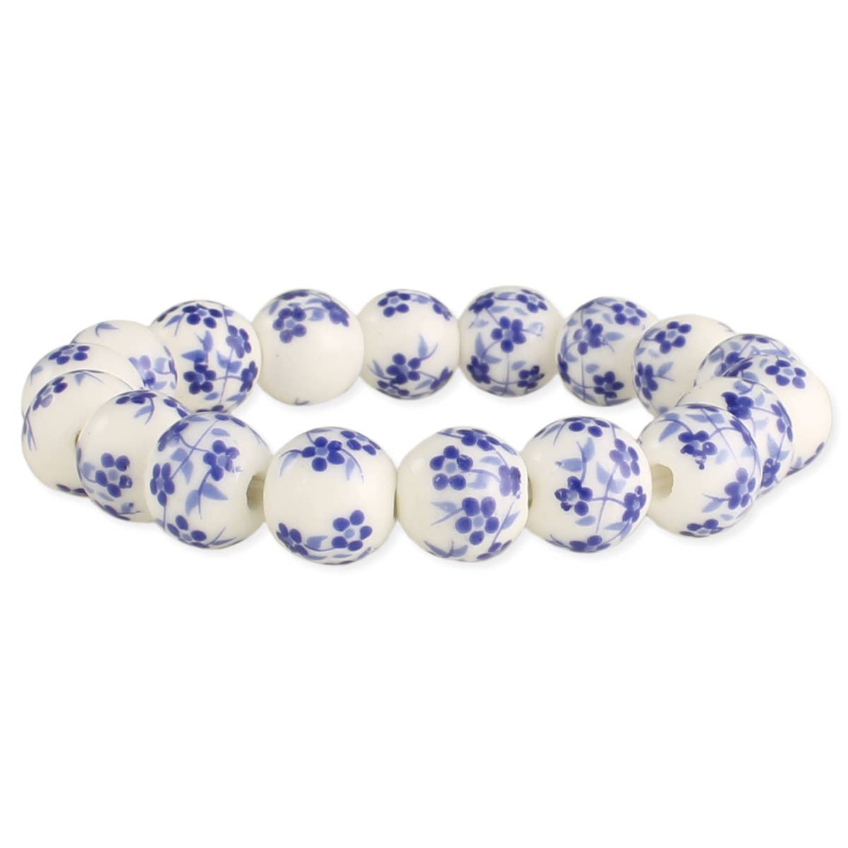 VINTAGE BLUE AND WHITE CERAMIC BRACELET
