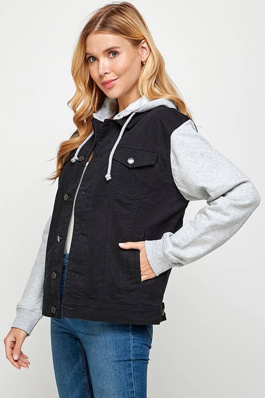 BOYFRIEND HOODED DENIM JACKET