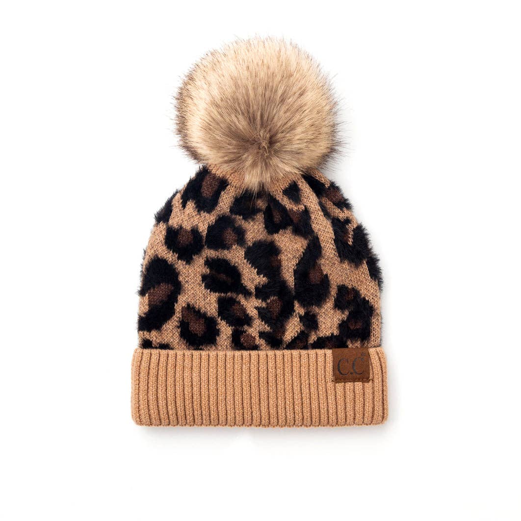 Aili's Corner - C.C® Leopard Beanie: Mocha