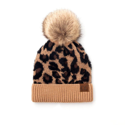 Aili's Corner - C.C® Leopard Beanie: Mocha
