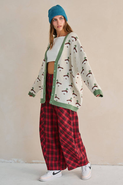 PLAYFUL DUCK KNIT CARDIGAN