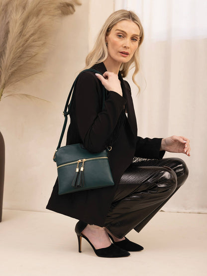 TARA DOUBLE ZIP CROSSBODY