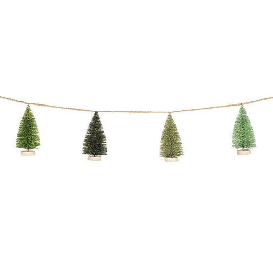 GARLAND OF 11 BRUSH TREES 79"L