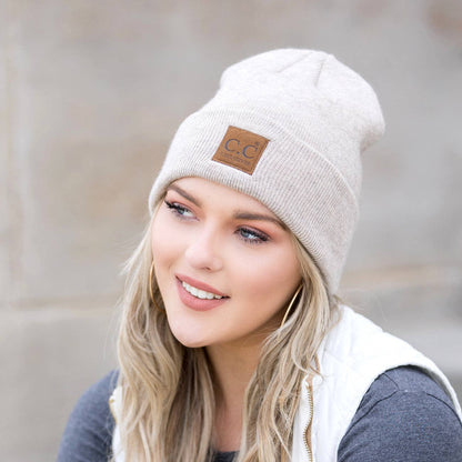 Aili's Corner - C.C® Heathered Boyfriend Beanie: Heather Cacao