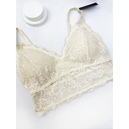 Love and Repeat - Floral Lace Bralette with Adjustable Straps : CAFE CREME / S-M-L-XL(1-2-2-1)
