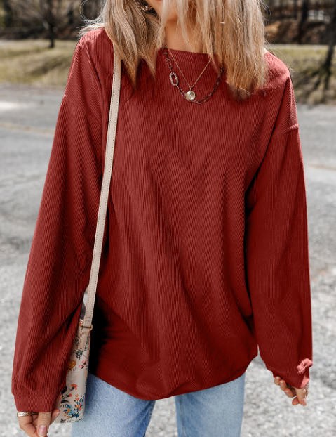 CORDED OVERSIZED PULLOVER