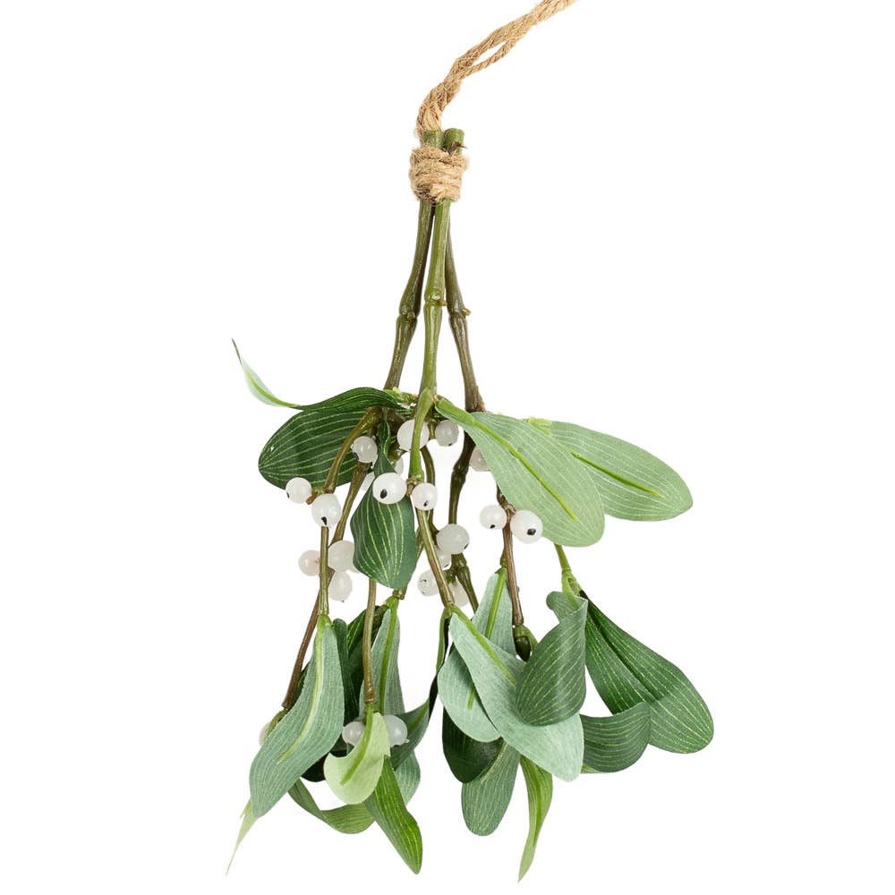 Factory Direct Craft - 8" Hanging Artificial Mistletoe with Jute Hanger