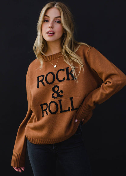 ROCK + ROLL SWEATER - BROWN