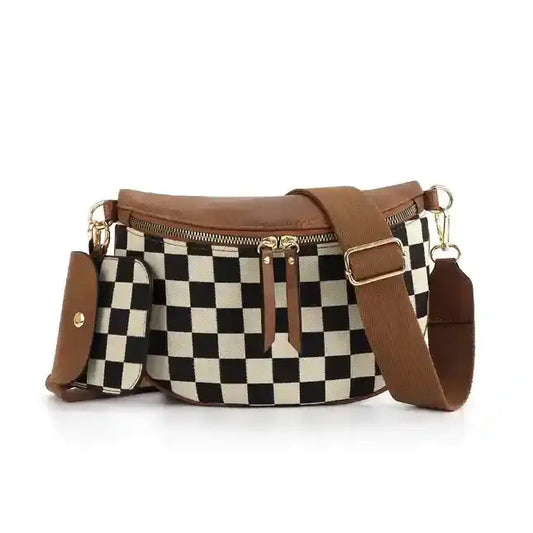 LEATHER CHECKMATE BUM BAG