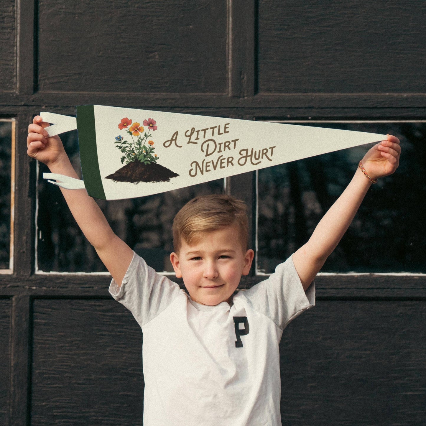 Benoit's Design Co. - A Little Dirt Never Hurt Felt Pennant: Mini Pennant