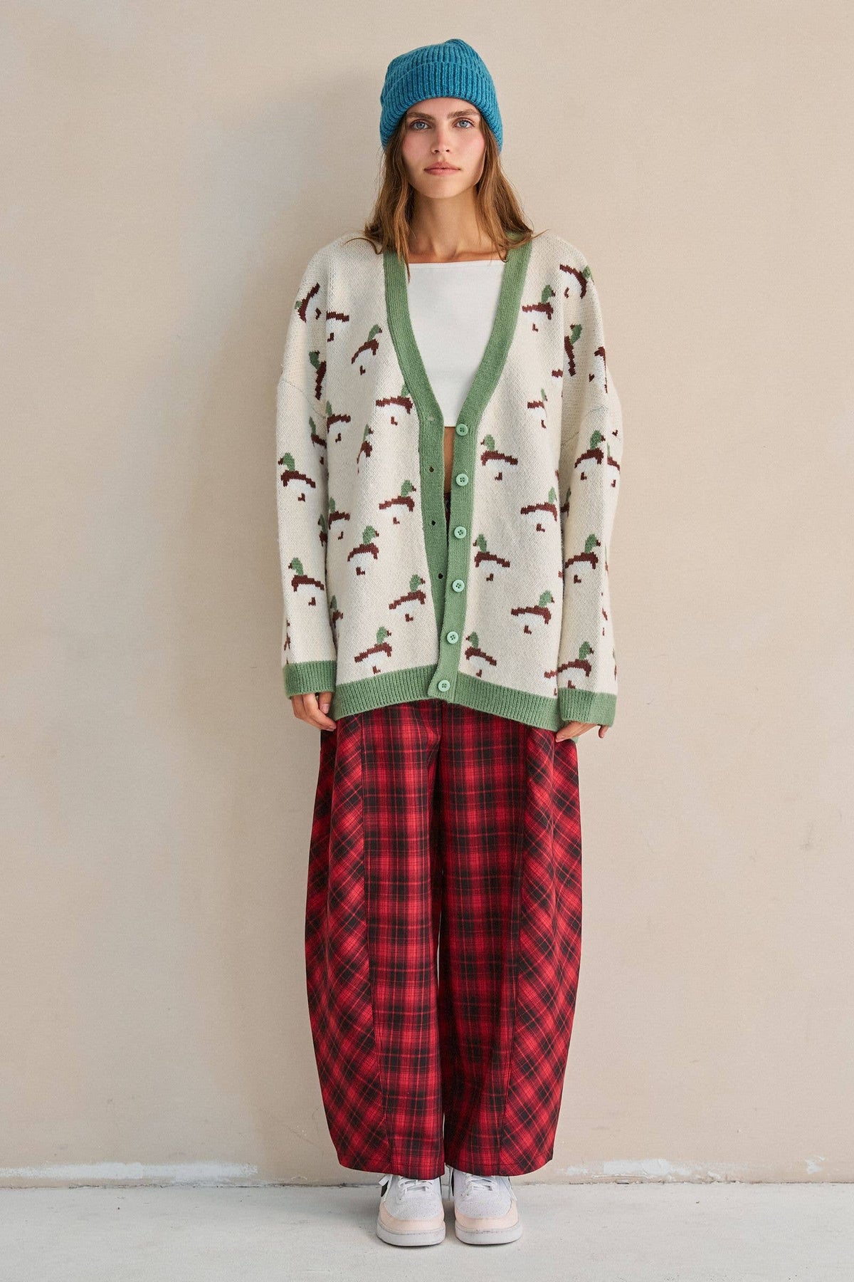PLAYFUL DUCK KNIT CARDIGAN