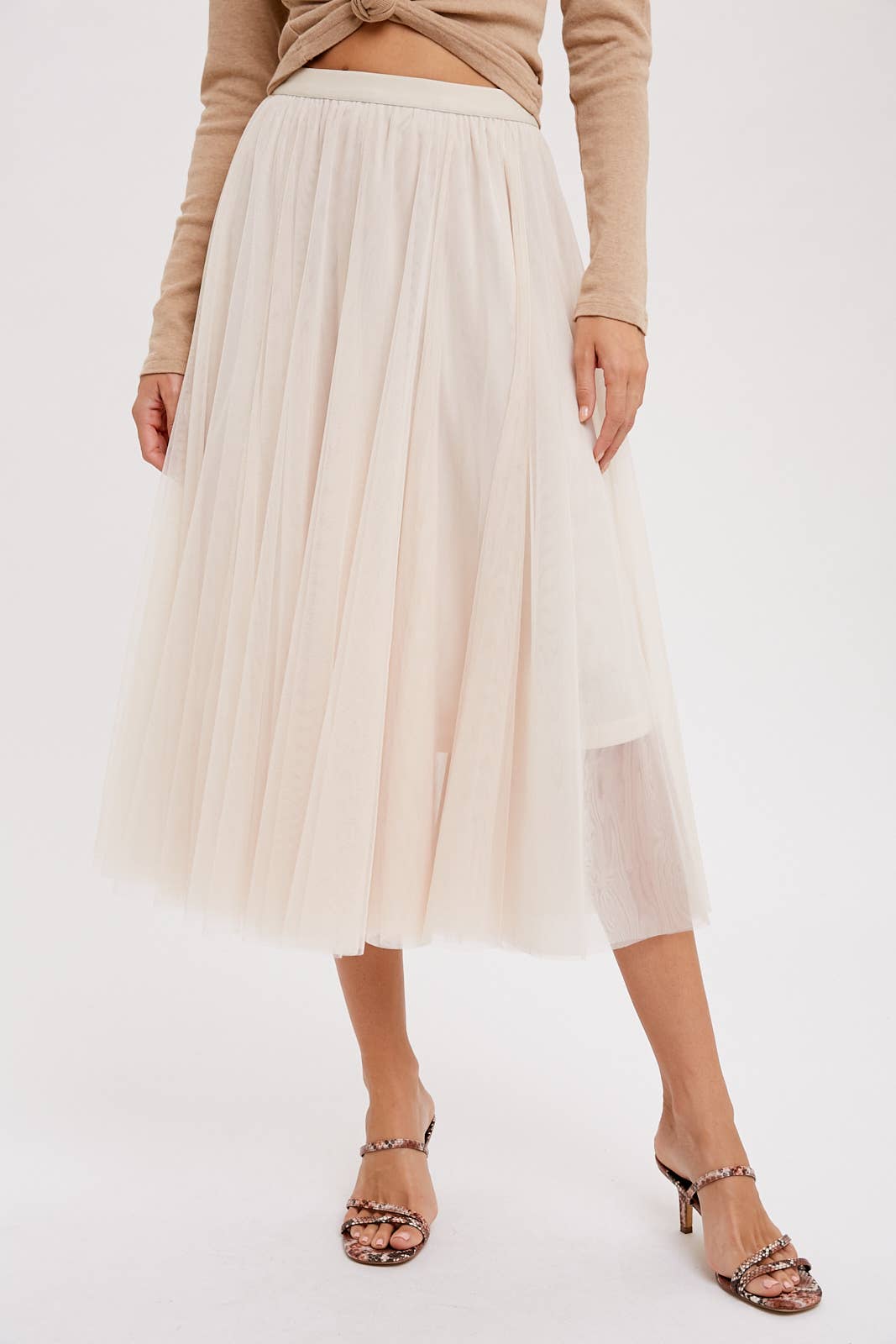 Bluivy - TULLE MIDI SKIRT: DUSTY PINK / M