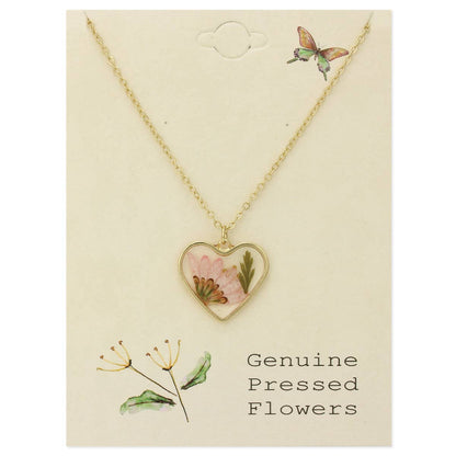 COTTAGE FLORAL HEART FLOWER NECKLACE