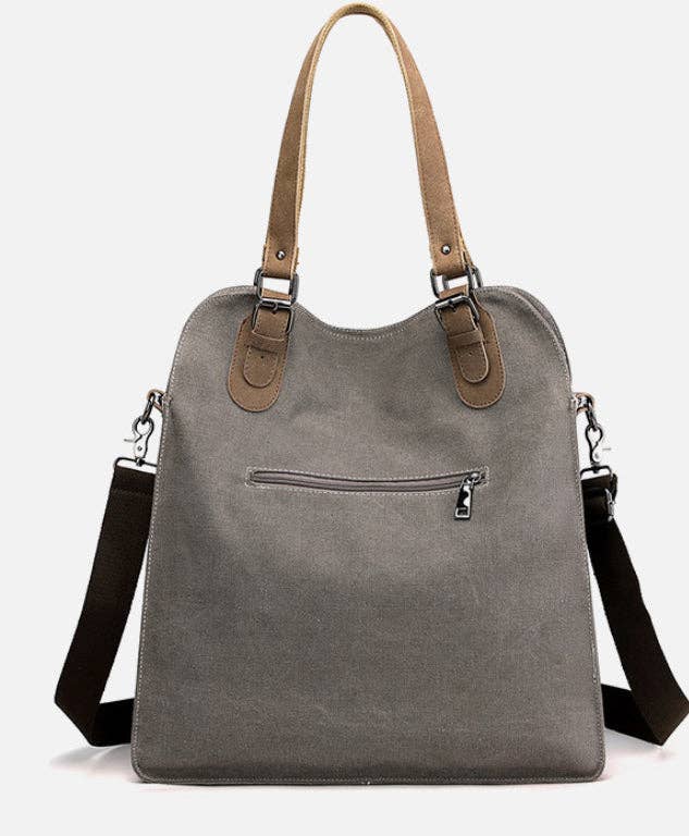 Aili's Corner - Colorblock Messenger Bag: Gray/Tan/Black
