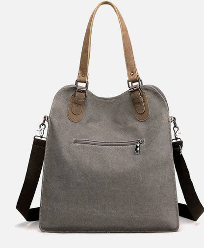 Aili's Corner - Colorblock Messenger Bag: Gray/Tan/Black