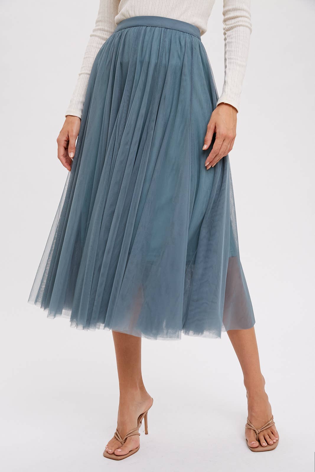 Bluivy - TULLE MIDI SKIRT: DUSTY PINK / M