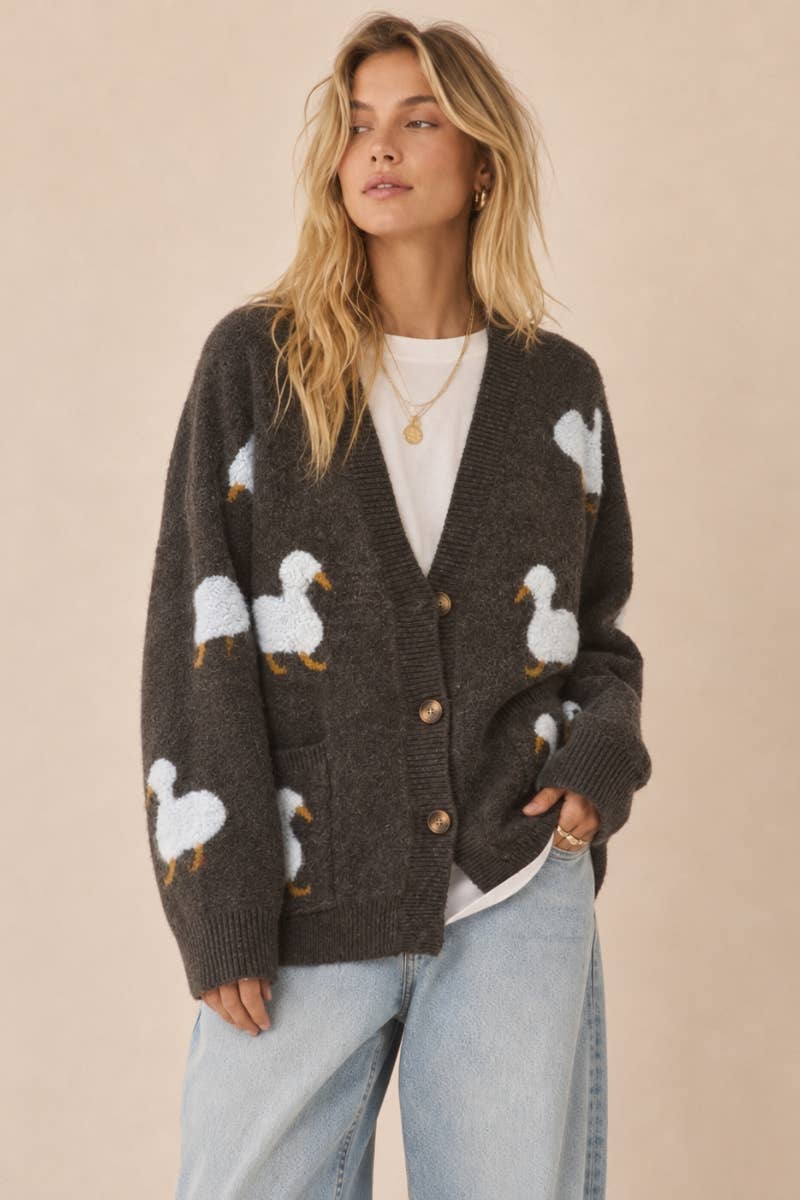The Cozy Duckling Oversized Knit Cardigan