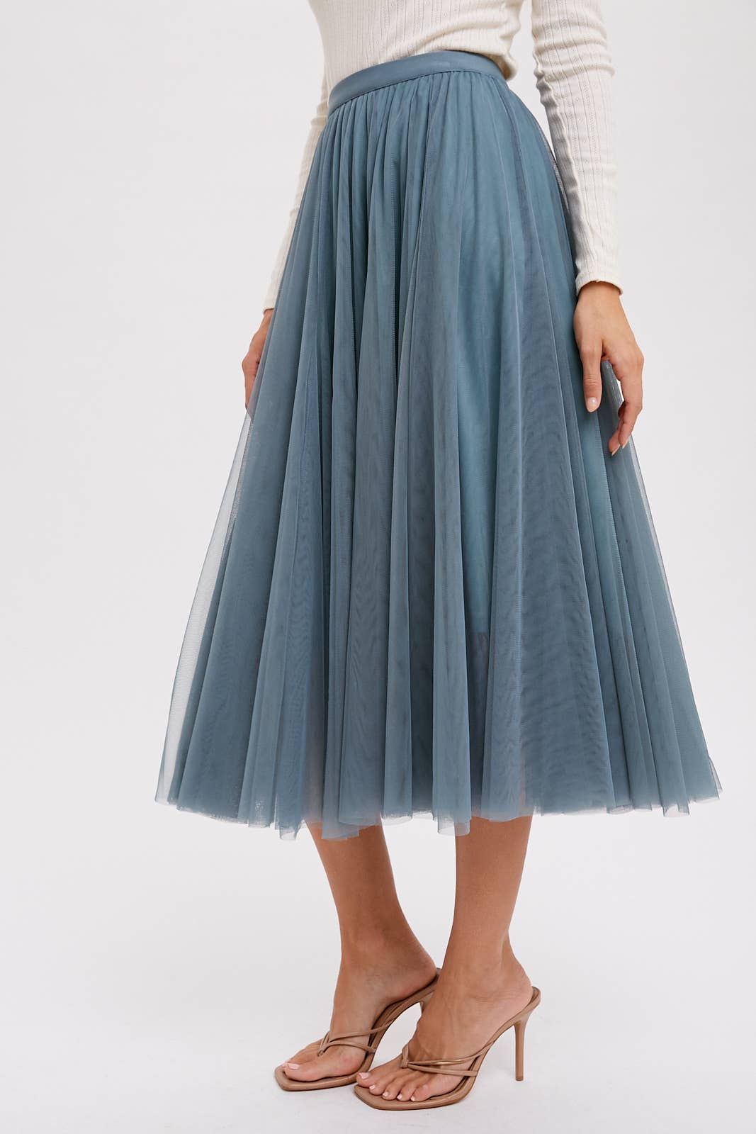 Bluivy - TULLE MIDI SKIRT: DUSTY PINK / M