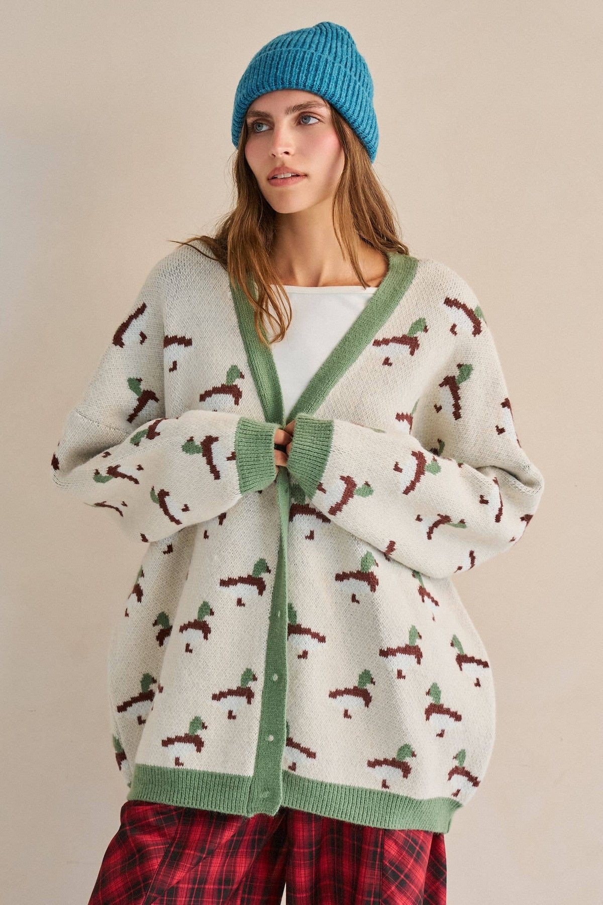 PLAYFUL DUCK KNIT CARDIGAN
