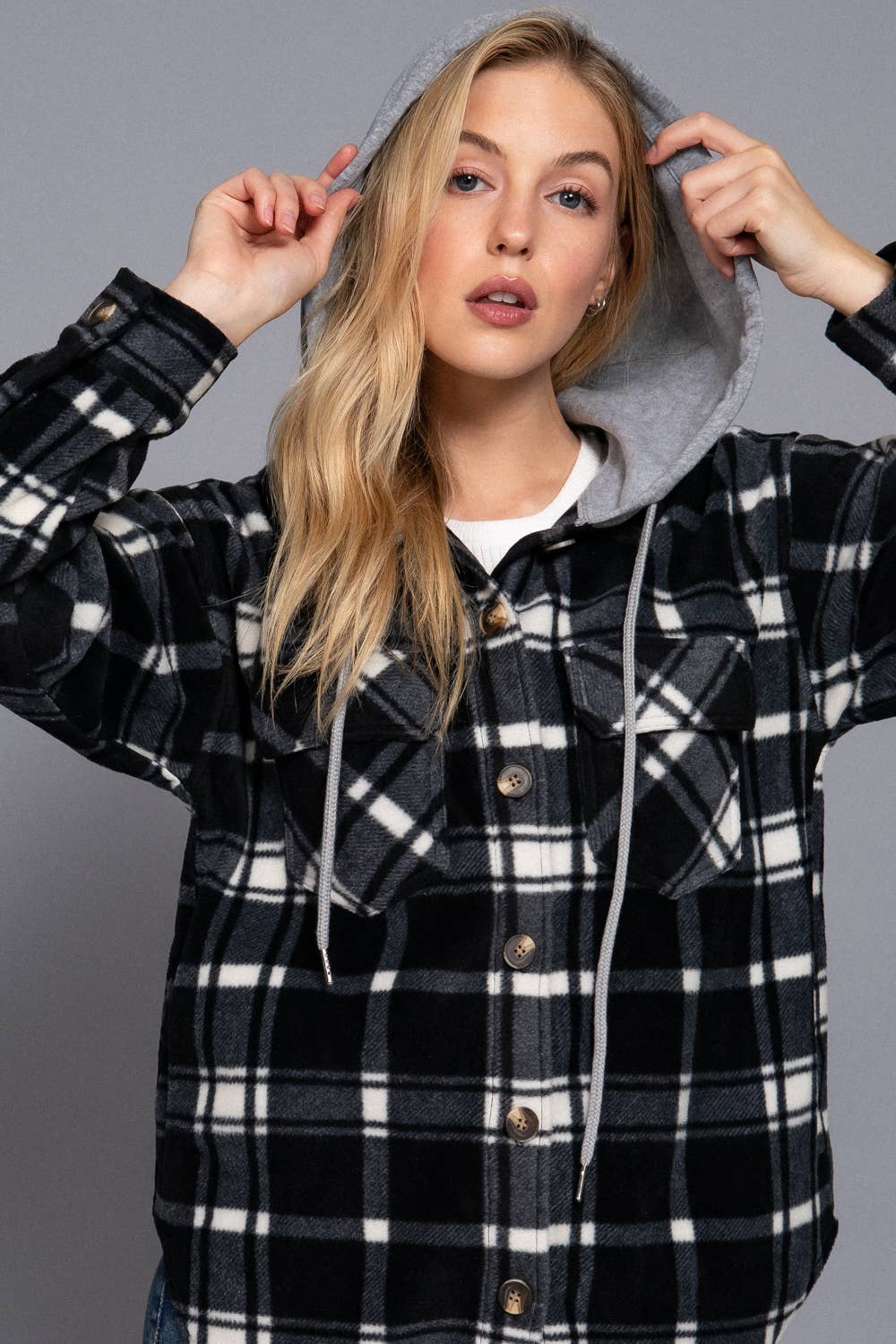 FLEECE PLAID JACKET