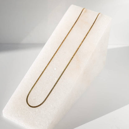 Lenny & Eva - Gilded Gold Necklace-24" Herringbone Chain | Charm Necklace