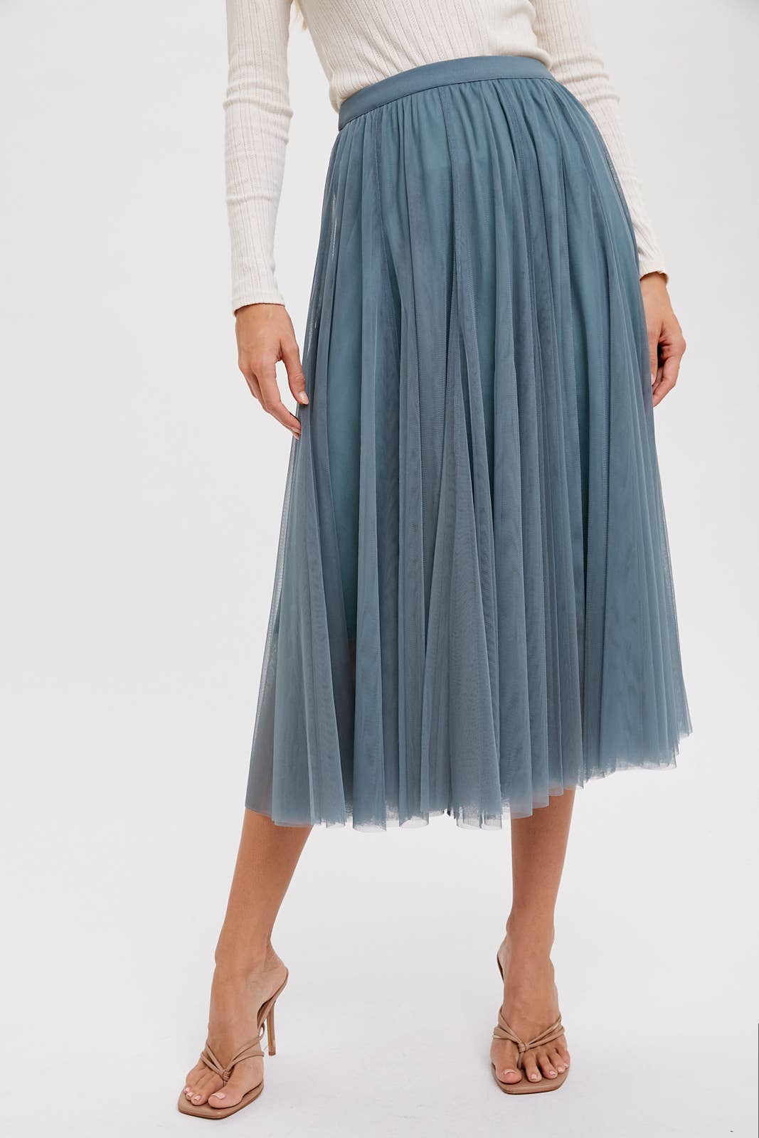 Bluivy - TULLE MIDI SKIRT: DUSTY PINK / M