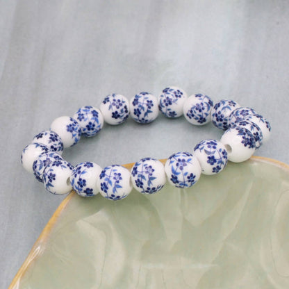 VINTAGE BLUE AND WHITE CERAMIC BRACELET