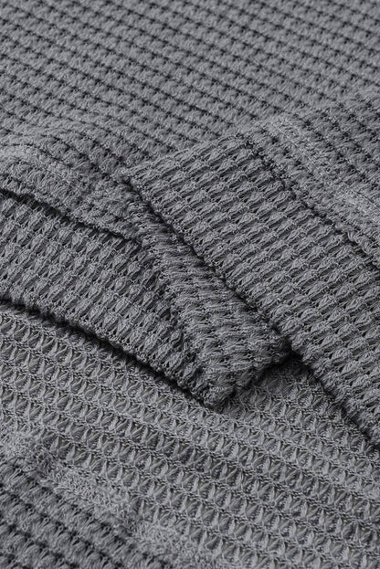 GREEN WITH ENVY WAFFLE KNIT TOP