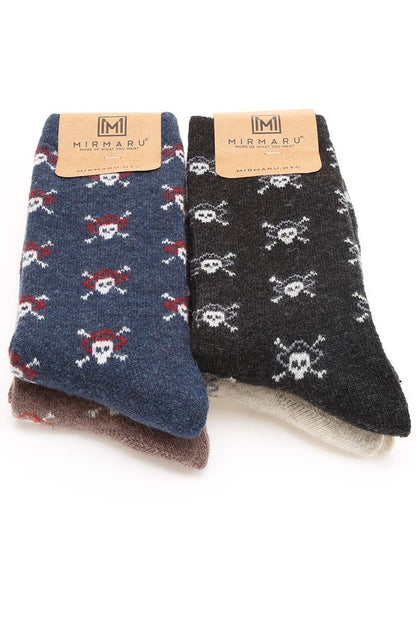 WOMEN'S SKULL WOOL BLEND CREW SOCKS