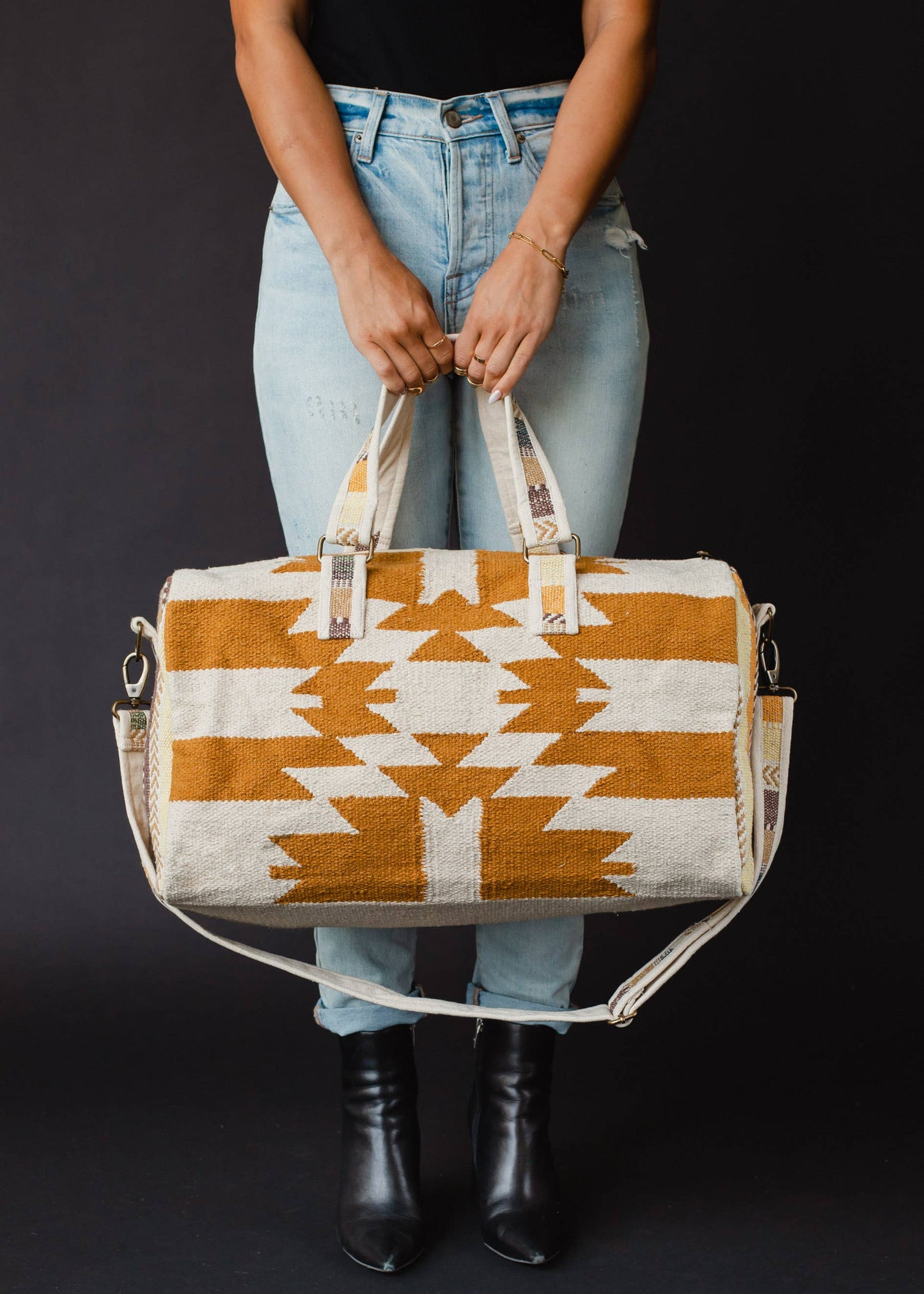 CREAM + CAMEL AZTEC DUFFEL