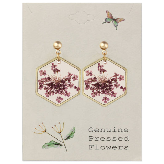 COTTAGE FLORAL PURPLE FLOWER EARRINGS