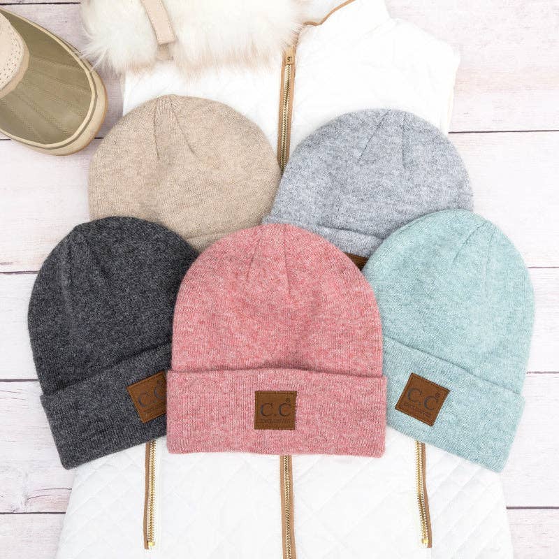 Aili's Corner - C.C® Heathered Boyfriend Beanie: Heather Cacao