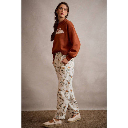 SWAN CREW NECK LONG SLEEVE SWEATER TOP