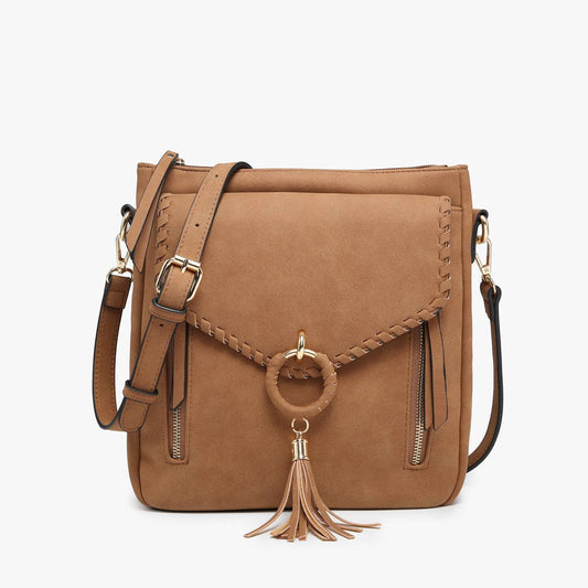 LAYLA FAUX SUEDE CROSSBODY WITH TASSEL