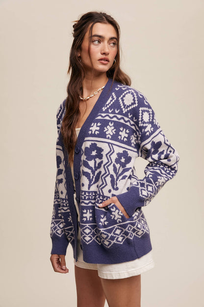 FAIR ISLE KNIT CARIDGAN