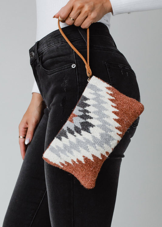 RUST, CREAM + GRAY AZTEC WRISTLET