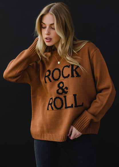 ROCK + ROLL SWEATER - BROWN