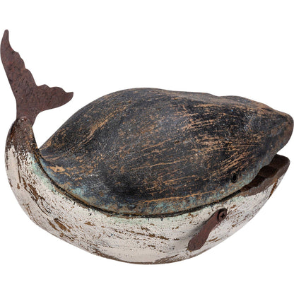 Primitives by Kathy - Medium Wooden Blue Whale Sitter